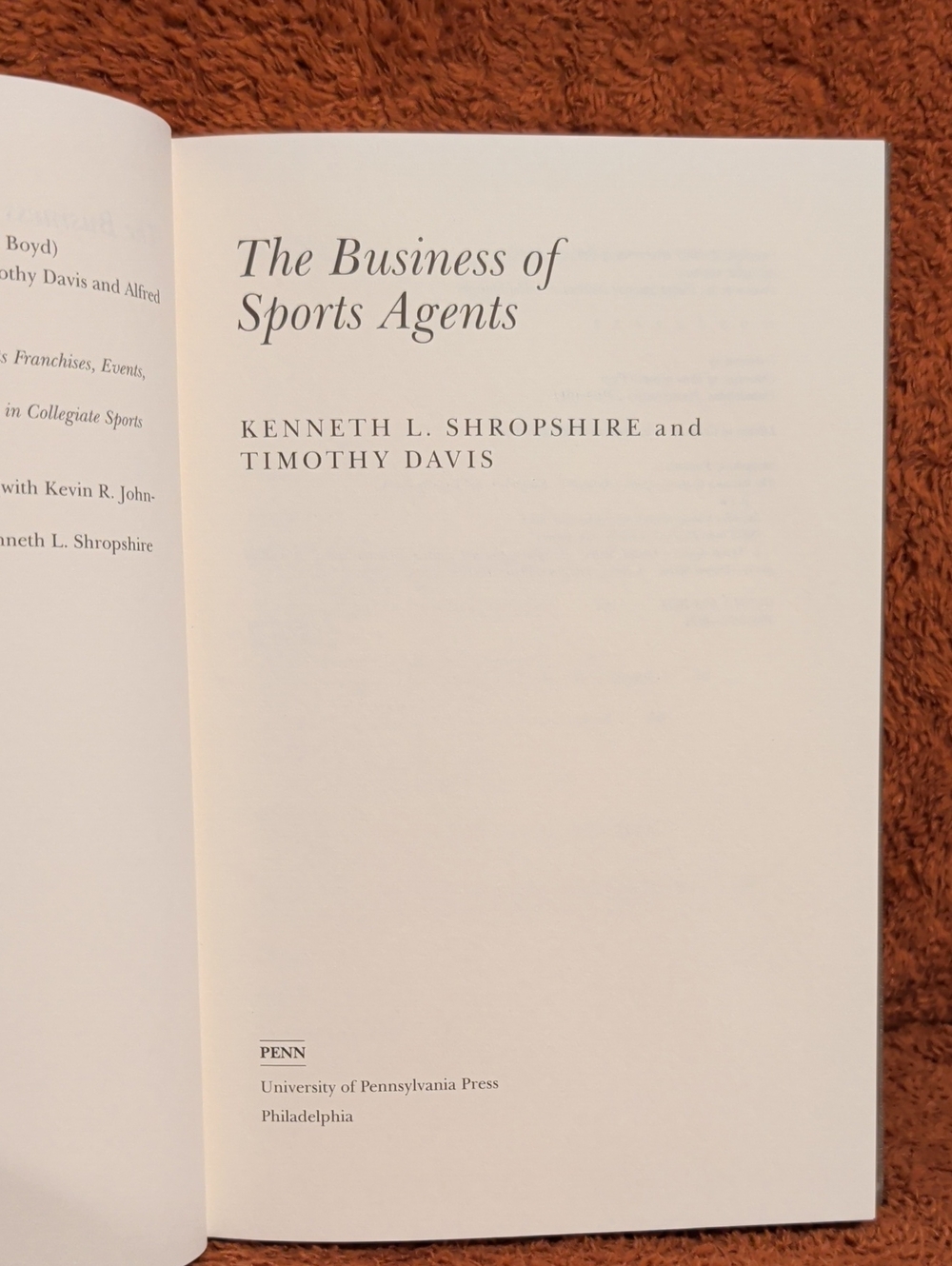 The Business Of Sports Agents ( Copyright 2003 )